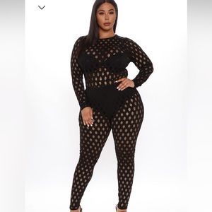 Fashion Nova Black Distressed Jumpsuit